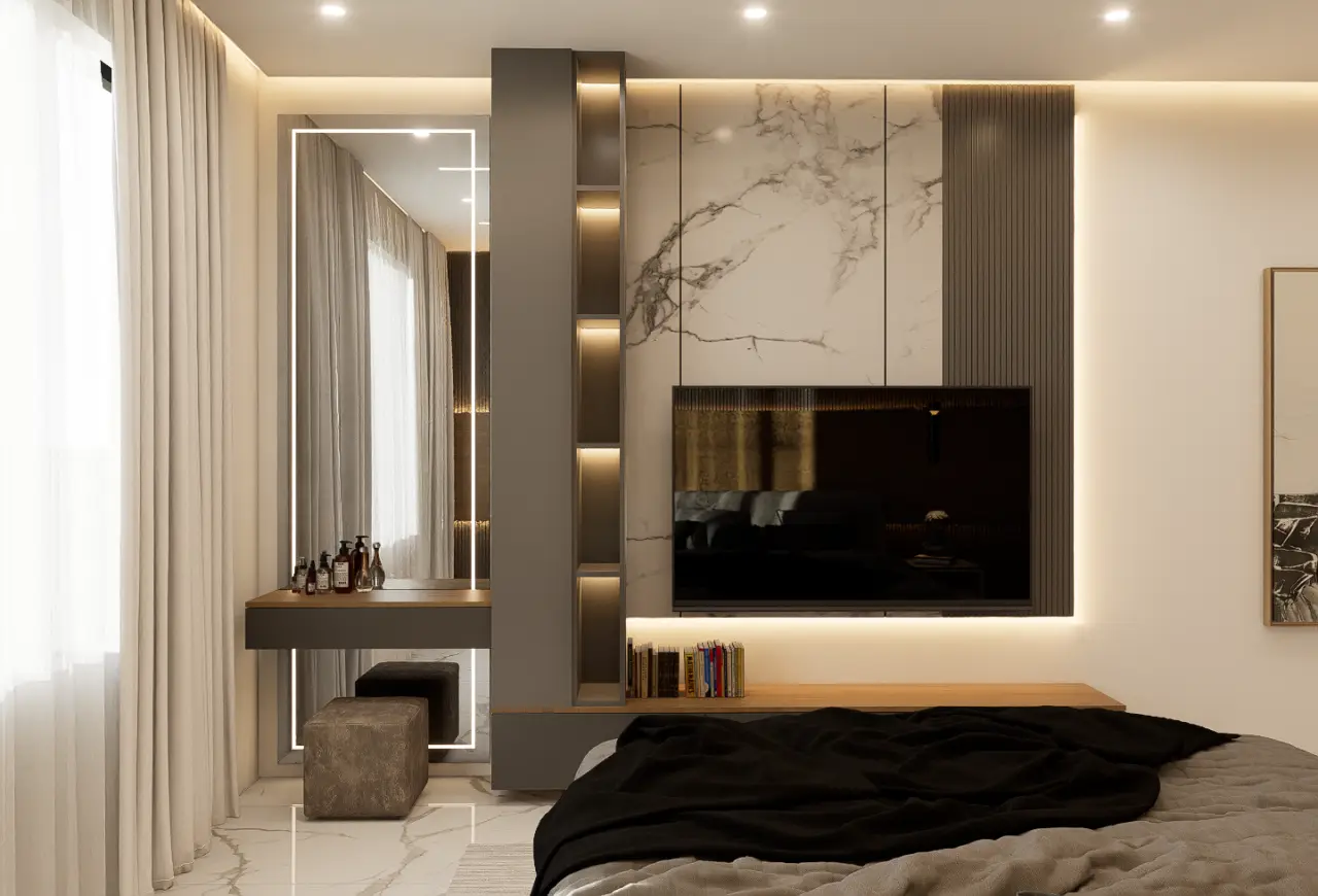 Rendered bedroom detail at The Aseda Village